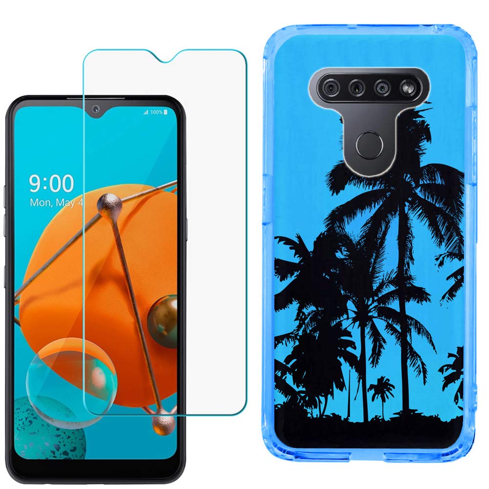 LG K51 Case with Tempered Glass - Slim TPU Cover for Protection | Summer Style