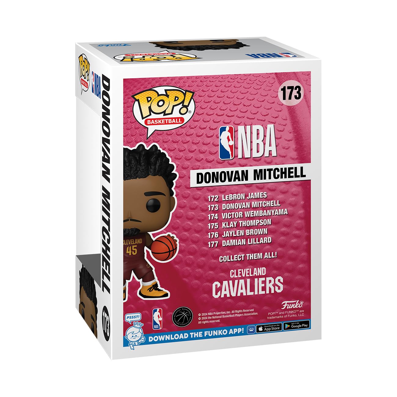 Funko POP! NBA: Donovan Mitchell Cleveland Cavaliers Vinyl Figure - Officially Licensed Collectible Toy for Kids & Adults - Perfect Gift for Basketball Fans, Collectors & Display Decor - Game Room, Office & Home Decor