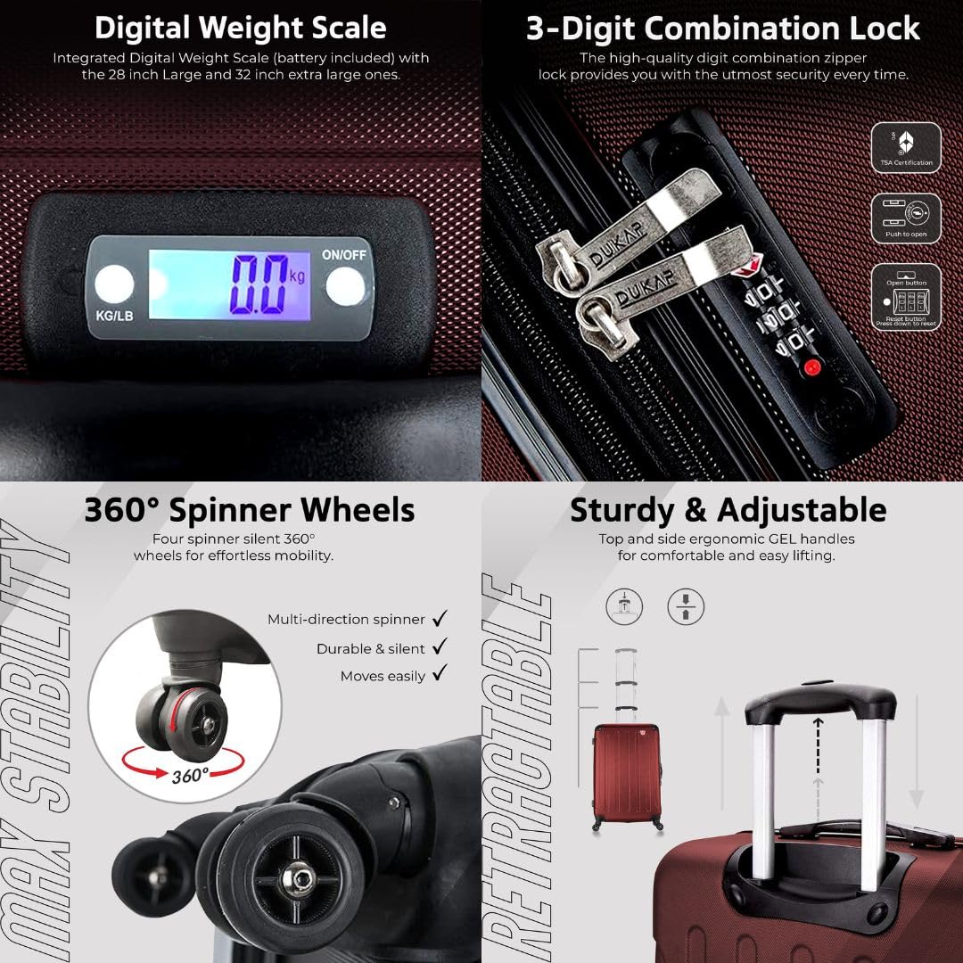 DUKAP INTELY 2-Piece Hardside Spinner Luggage Set (20