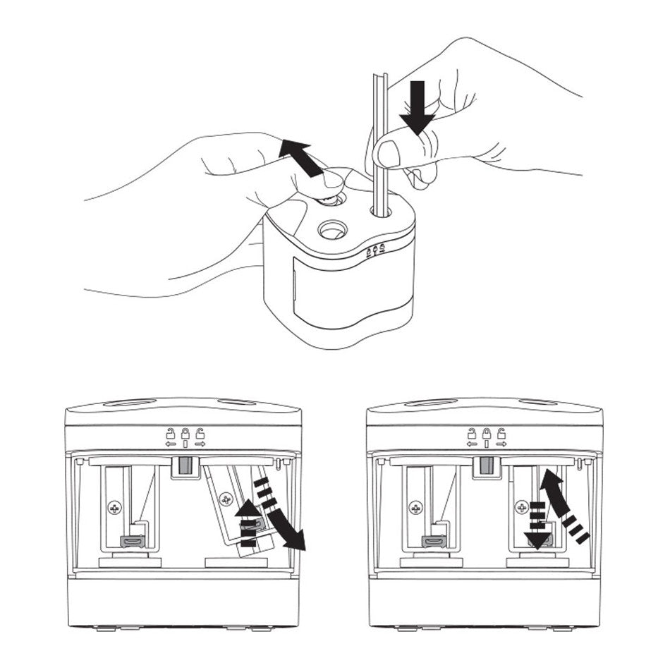 Derwent Battery Operated Pencil Sharpener - Electric Automatic Pencil Sharpener for School, Office & Art Supplies - Perfect for Artists, Students & Professionals