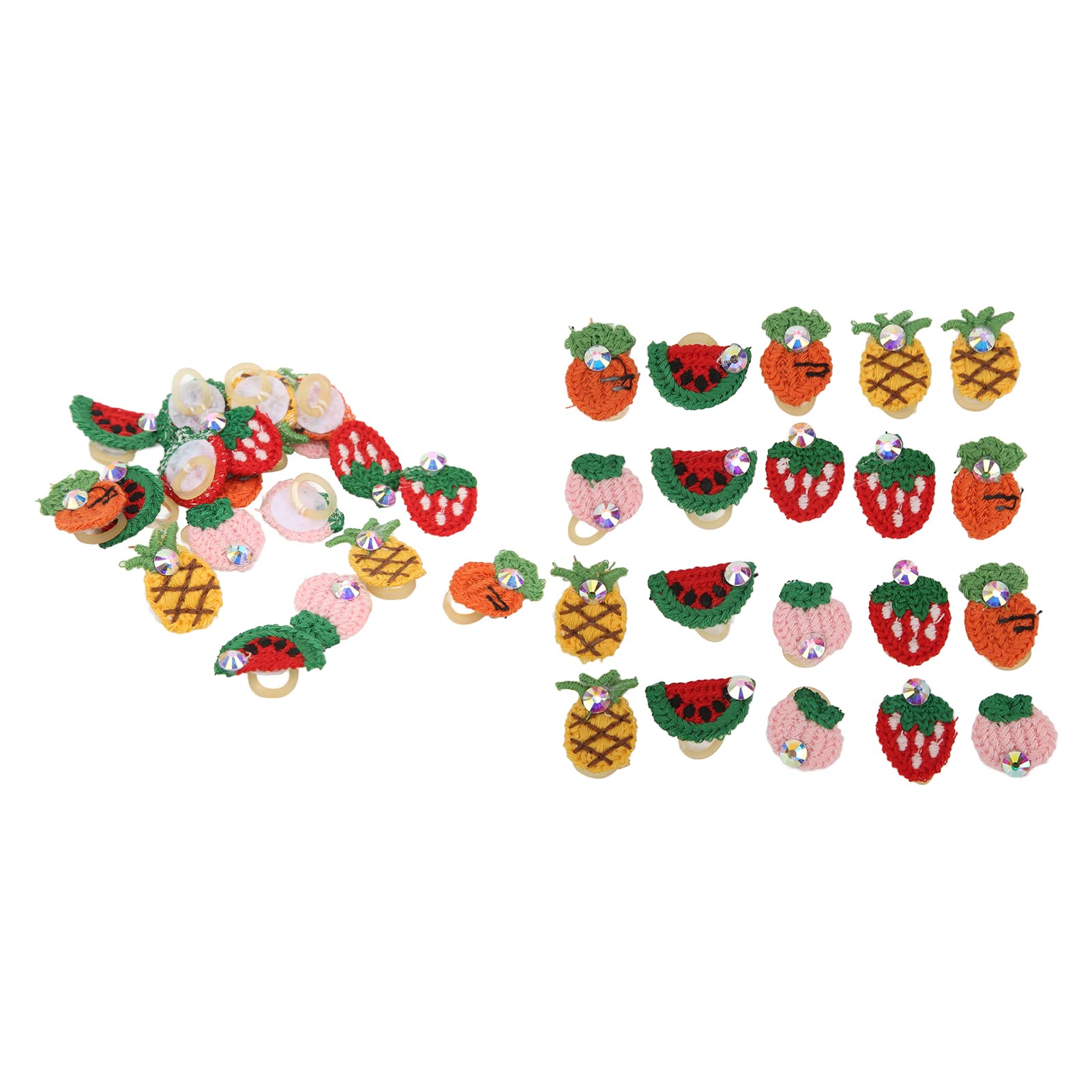 Shanrya Pet Fruit Hair Accessories - Lightweight Cat & Dog Hair Ties for Small Animals - Cute & Stylish Hair Bands for Daily Use, Grooming, and Pet Fashion Accessories