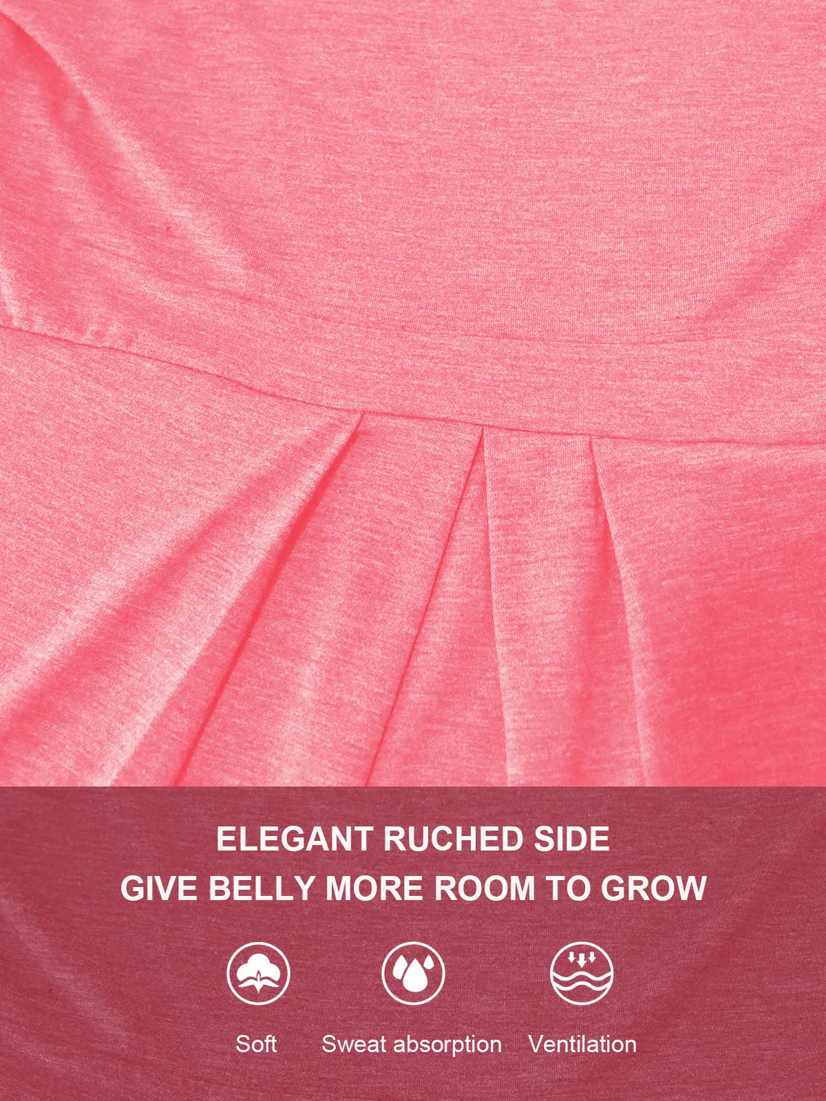Glampunch Women's Maternity Tops - Short & 3/4 Sleeve Round Neck Peplum Tunic Shirt for Pregnancy, Nursing & Everyday Comfort | Perfect for Work, Casual Outfits & Maternity Photos