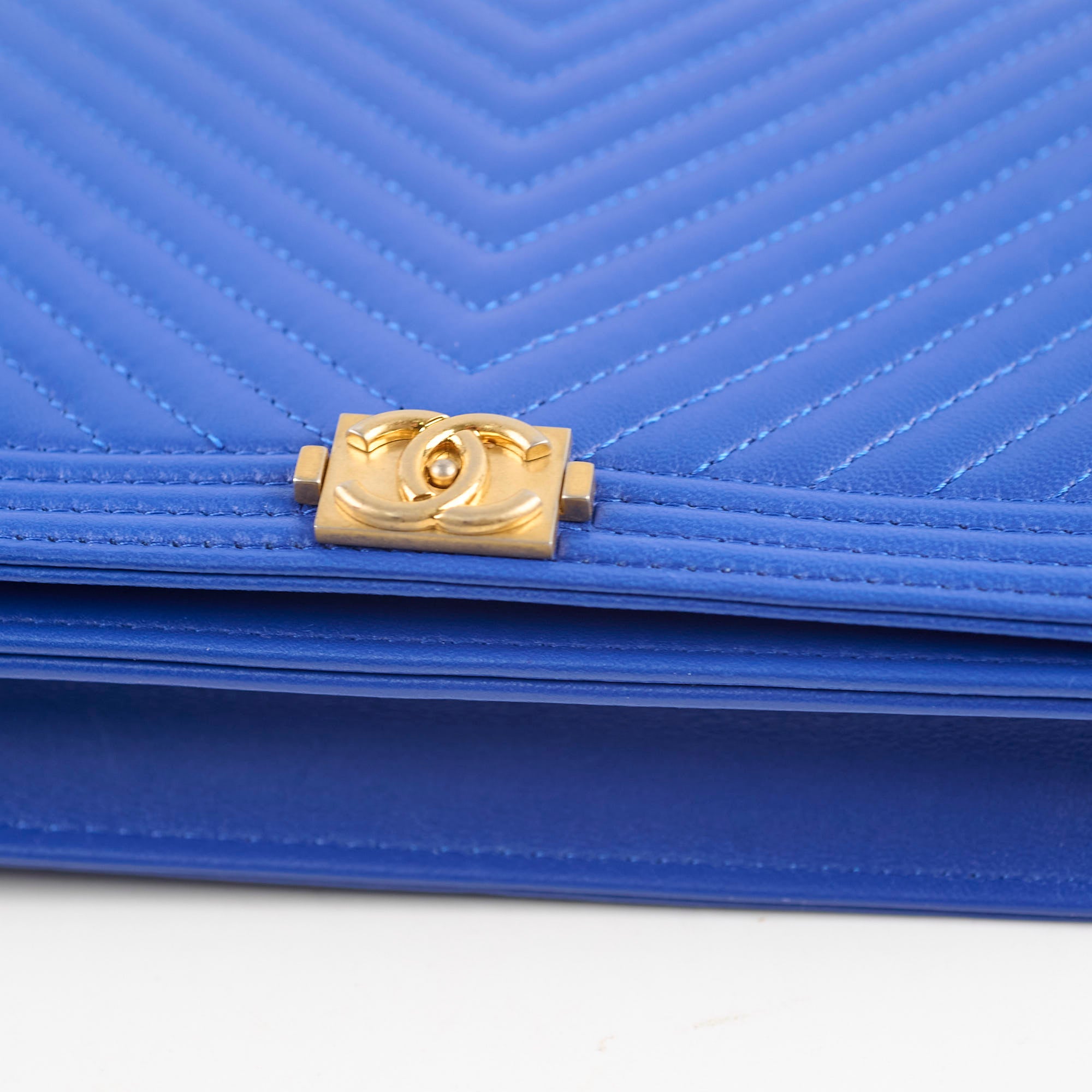 Chanel Boy Wallet on Chain Blue Lambskin Leather Crossbody Bag - Perfect for Evening Out & Daily Use