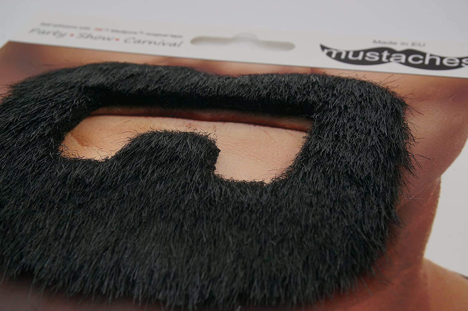 Self-Adhesive Fake Mustache & Beard - Novelty Costume Facial Hair for Adults - Realistic Brown Inmate Look - Perfect for Halloween, Cosplay & Themed Parties