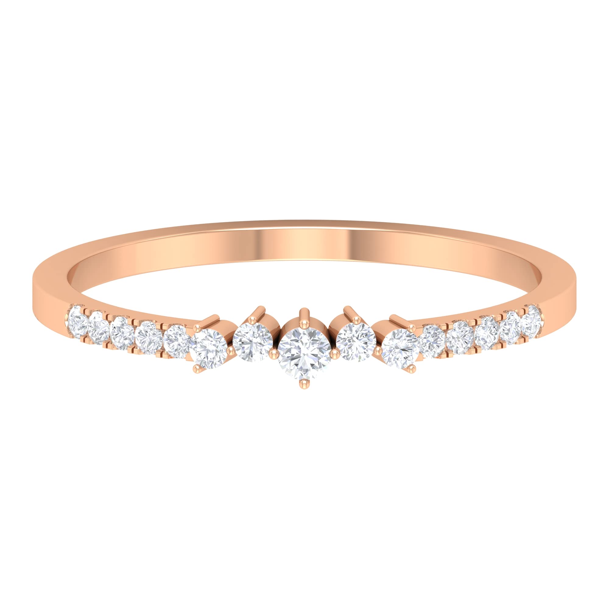 1/4 CT Moissanite Semi Eternity Ring for Women - 14K Solid Gold Half Eternity Wedding Band - Durable & Sparkling Moissanite Jewelry for Anniversary, Engagement, or Gift
