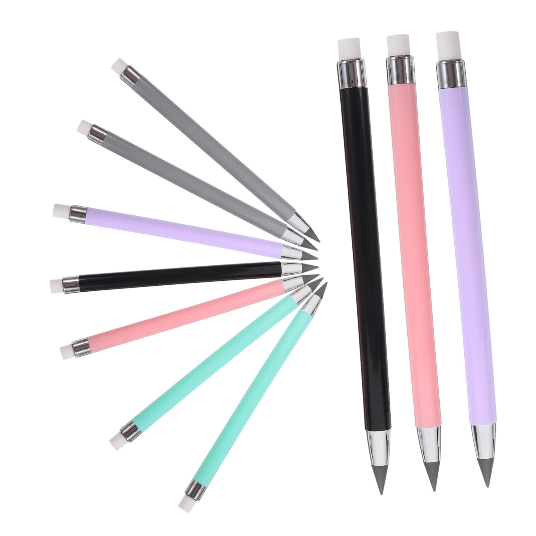 VILLCASE 3 Sets No Sharpening Everlasting Pencils with Erasers - 10pcs x 3 Pack for Artists, Students & Teens - Perfect for Sketching, Drawing & School Projects