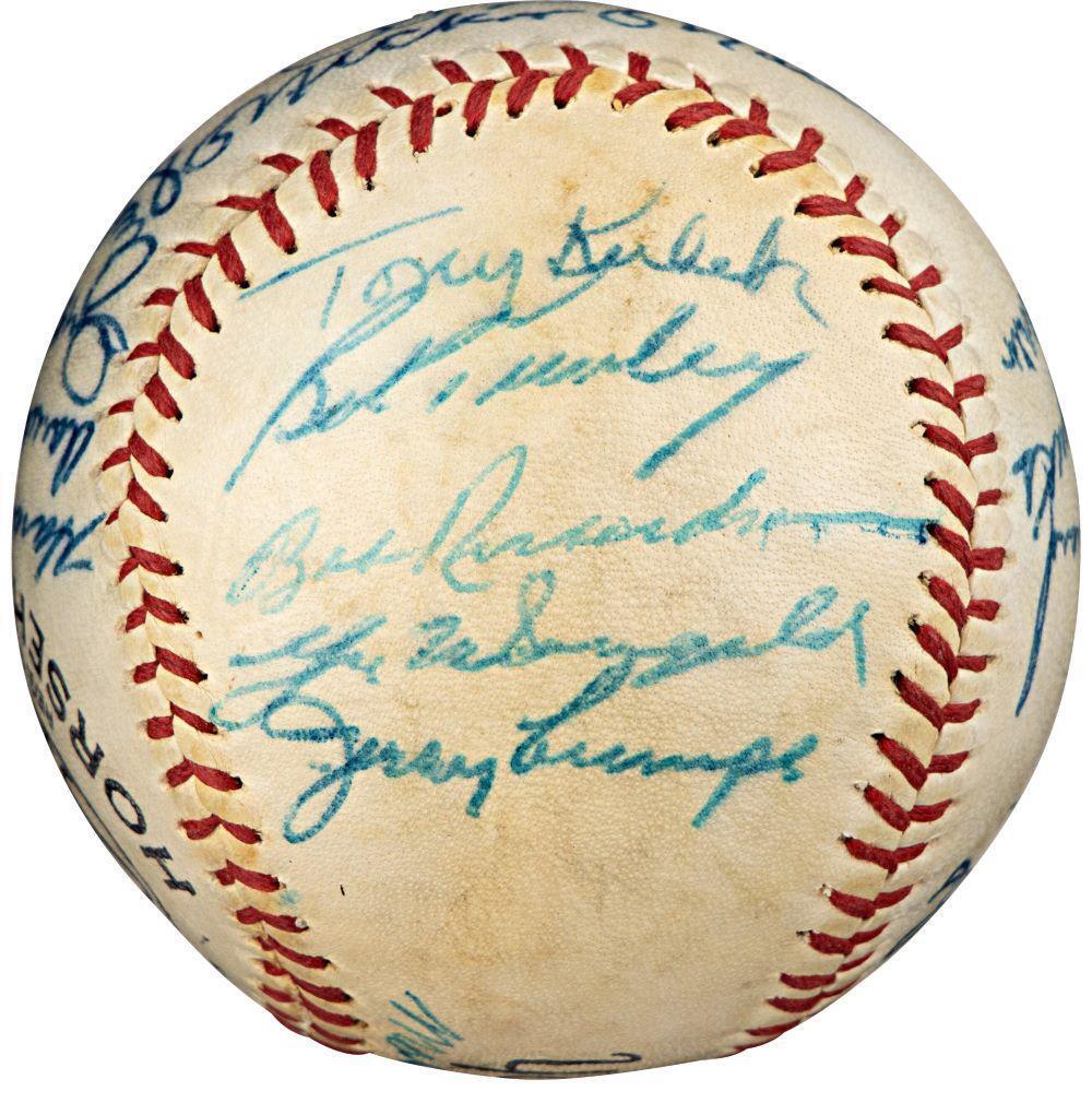 1958 New York Yankees Signed Spalding Baseball - Berra, Ford & More - PSA Certified Authentic - Perfect for Baseball Memorabilia Collectors & Yankees Fans Display