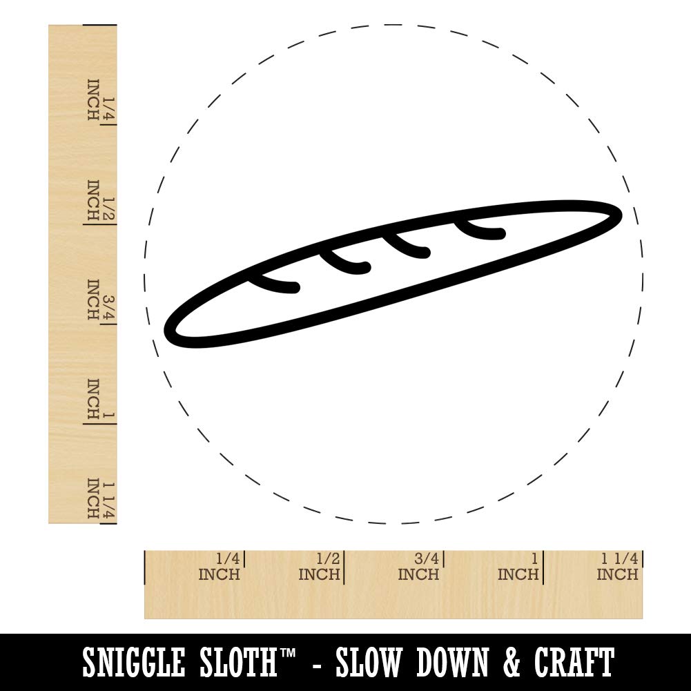 French Baguette Bread Doodle Rubber Stamp - 1.25 Inch Large Craft Stamp for Scrapbooking, Journaling & Planner Decoration - Perfect for DIY Cards, Bullet Journals & Craft Projects