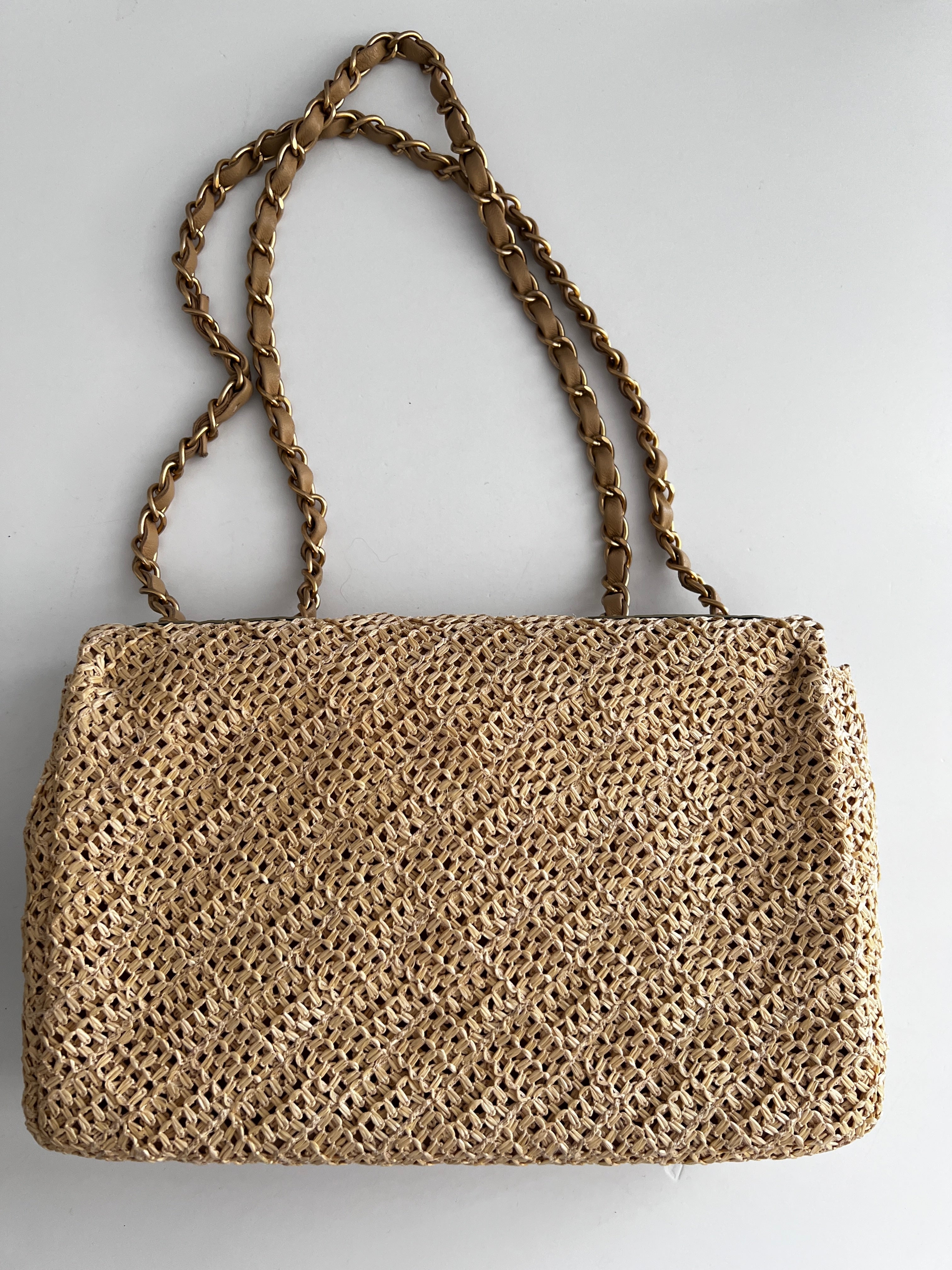 Chanel Paris Athens Crochet Raffia Medium Single Flap Bag - Luxury Designer Handbag for Women, Summer Beach Tote, Perfect for Vacation & Outdoor Events