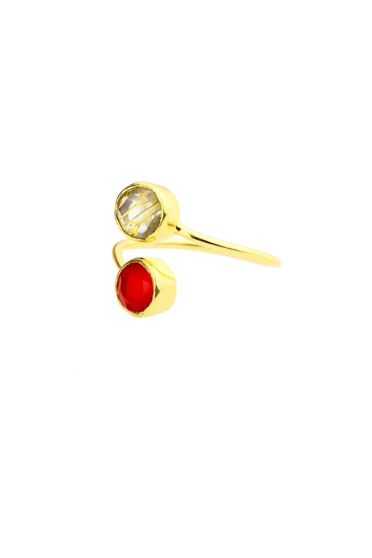 Exquisite Double Gemstone Ring for Women - Elegant Stackable Birthstone Jewelry - Perfect for Anniversaries, Gifts & Everyday Wear