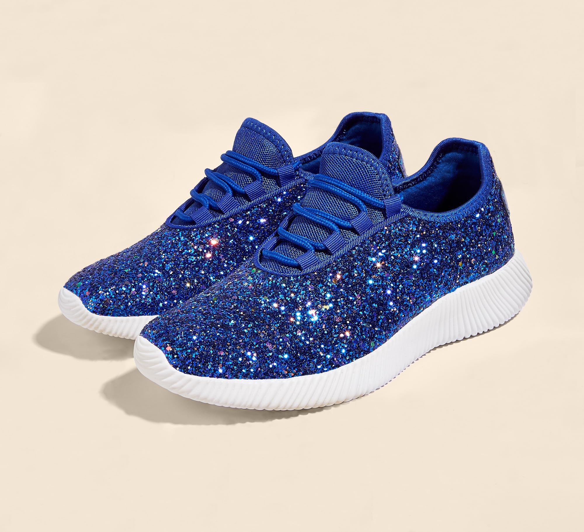 K KIP WOK Women's Fashion Glitter Sneakers - Slip On Running Shoes, Lightweight Tennis Walking Shoes for Women | Perfect for Gym, Workout, Casual Wear & Daily Walking