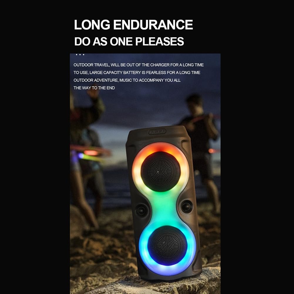 Portable Wireless Bluetooth Speaker with Powerful Bass & Subwoofer - Waterproof Outdoor Speaker for Home, Travel, Parties & Karaoke | High Volume Desktop Speaker for Music & Entertainment