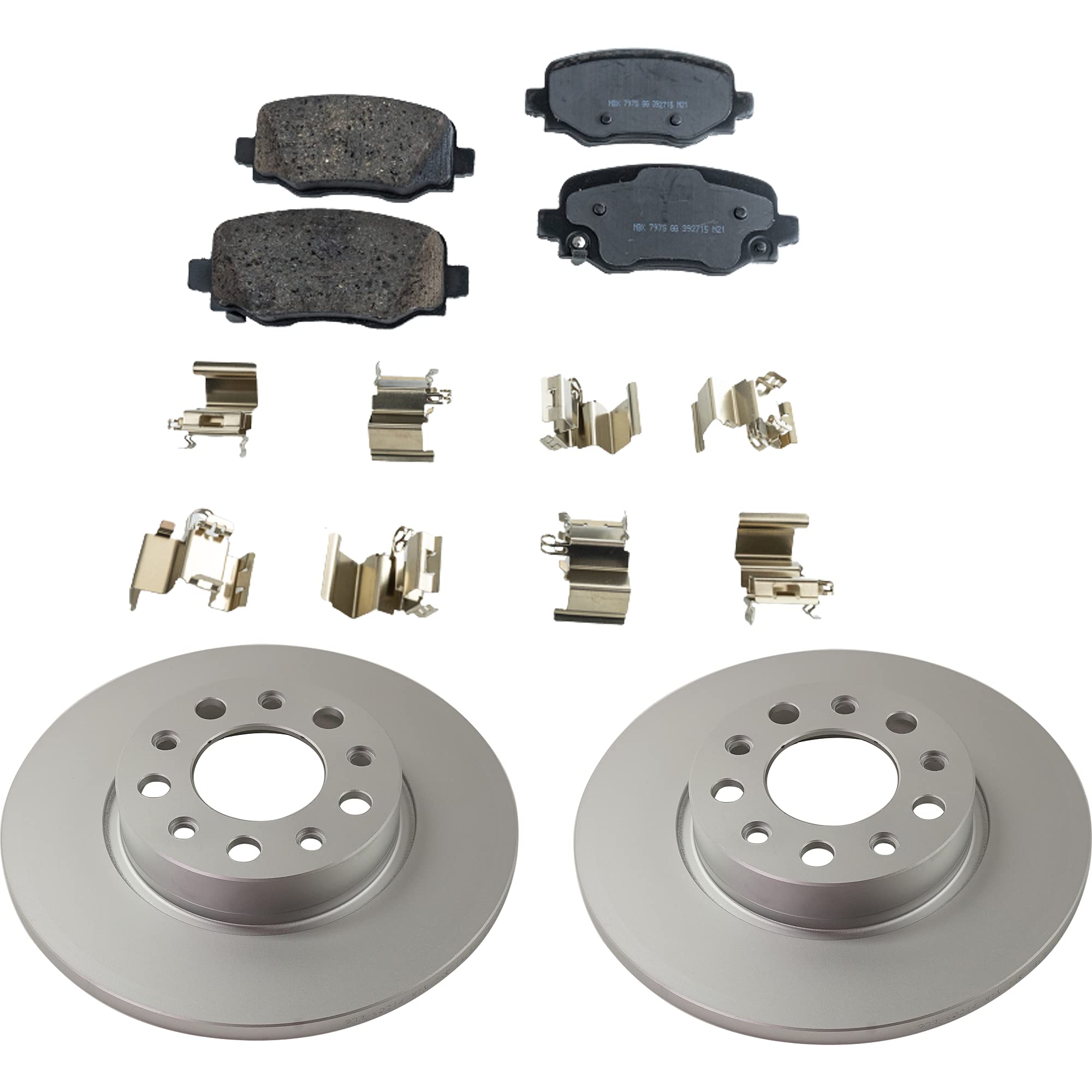 High-Performance Rear Brake Disc and Pad Kit for 2015-2022 Jeep Renegade & 2016-2020 Fiat 500X - Durable Cast Iron Ceramic Brakes - Perfect for City Driving and Off-Road Adventures
