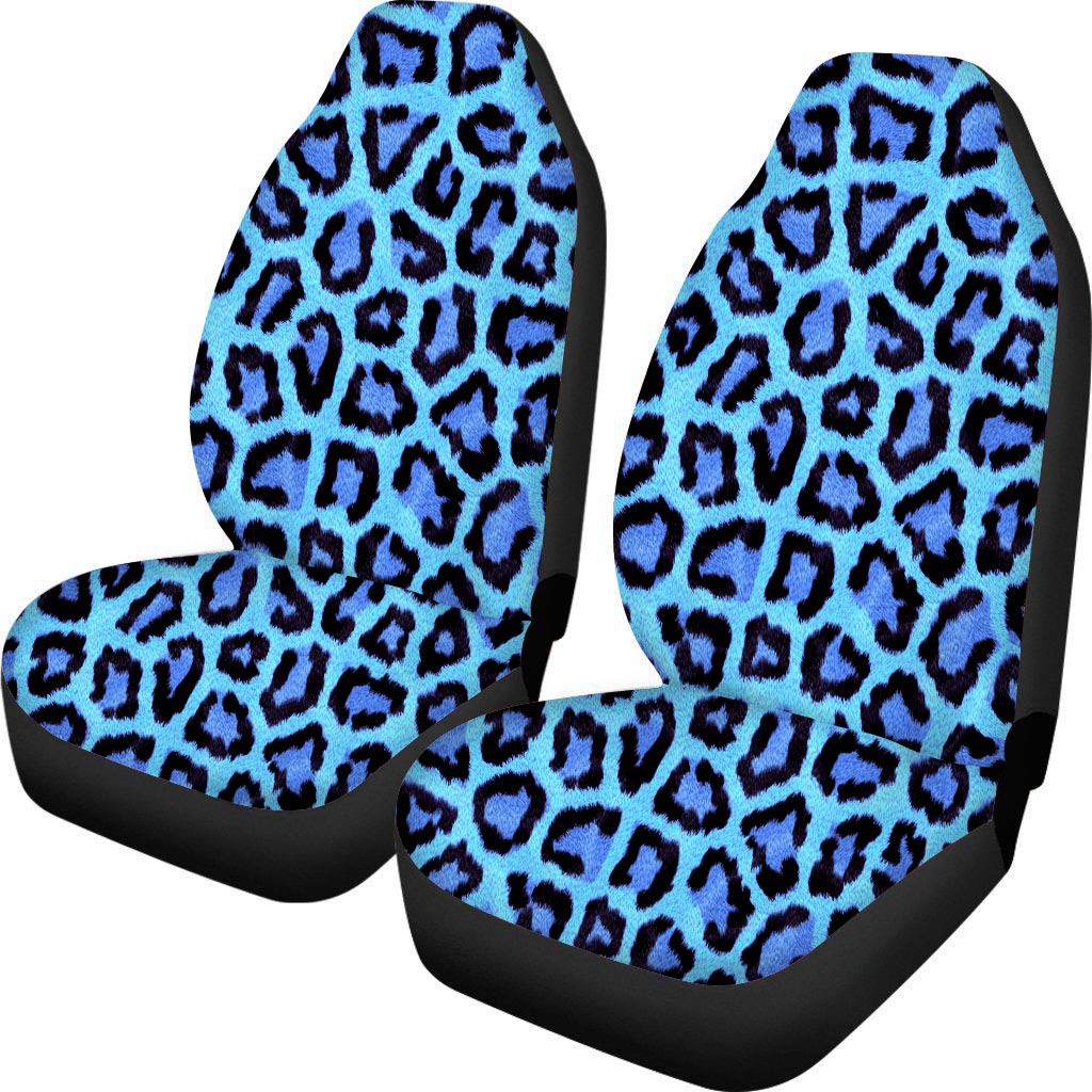 POLERO Leopard Print Car Seat Covers (2-Piece Set) - Universal Fit Front Seat Protectors, Washable & Soft Interior Accessories for Cars, SUVs & Trucks - Stylish Car Decor for Daily Commute & Road Trips