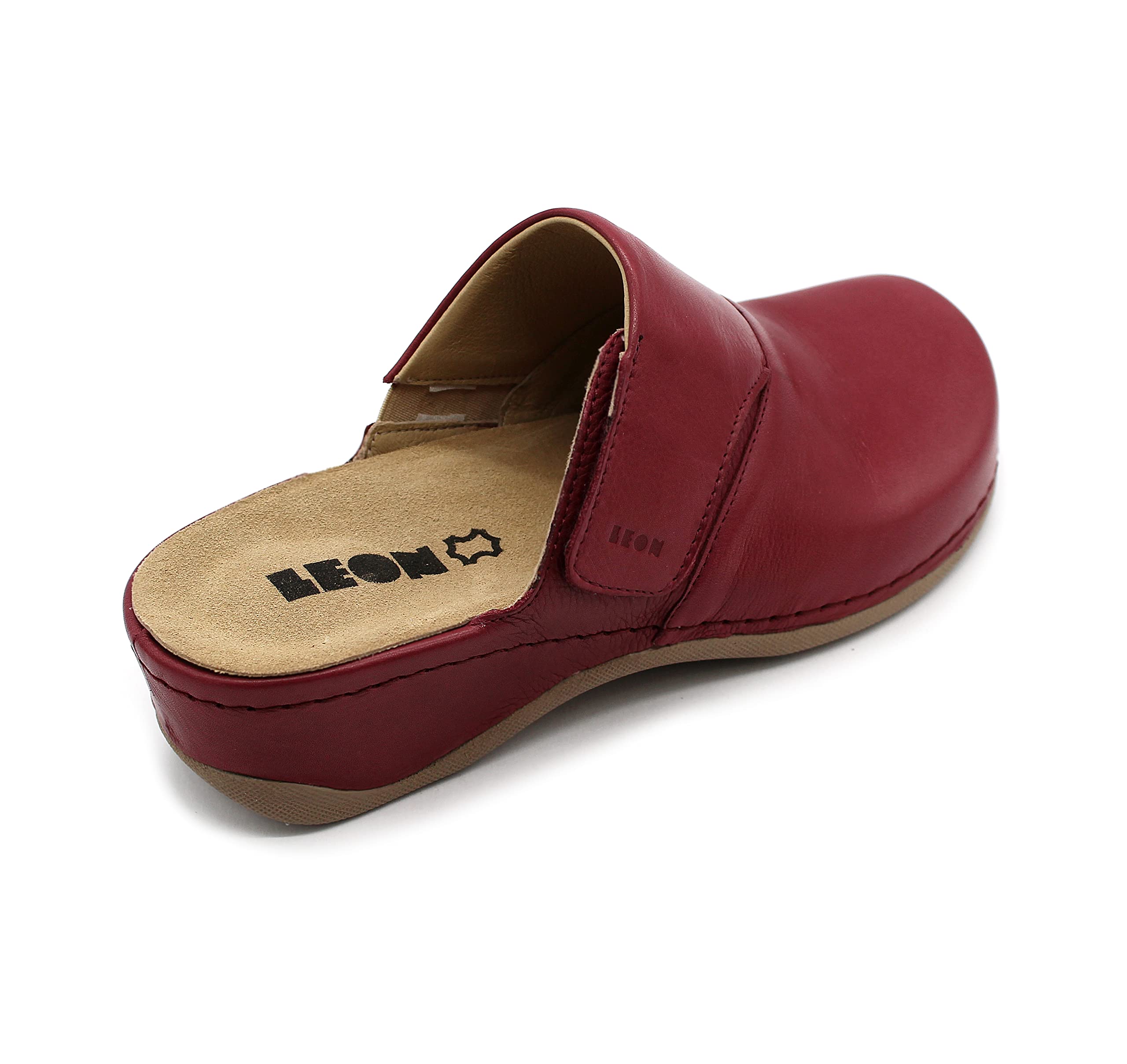 LEON 2019 Women's Genuine Leather Slip-On Mule Clogs - Comfortable House Slippers for Indoor/Outdoor Wear - Perfect for Home, Office & Casual Outings