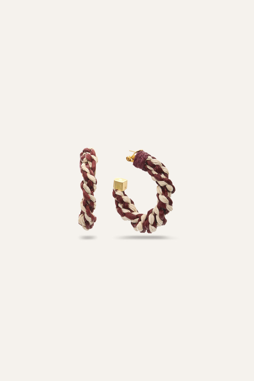 Burgundy Below The Waterline Hoops - Elegant Dangling Earrings for Women, Perfect for Parties, Weddings & Everyday Wear