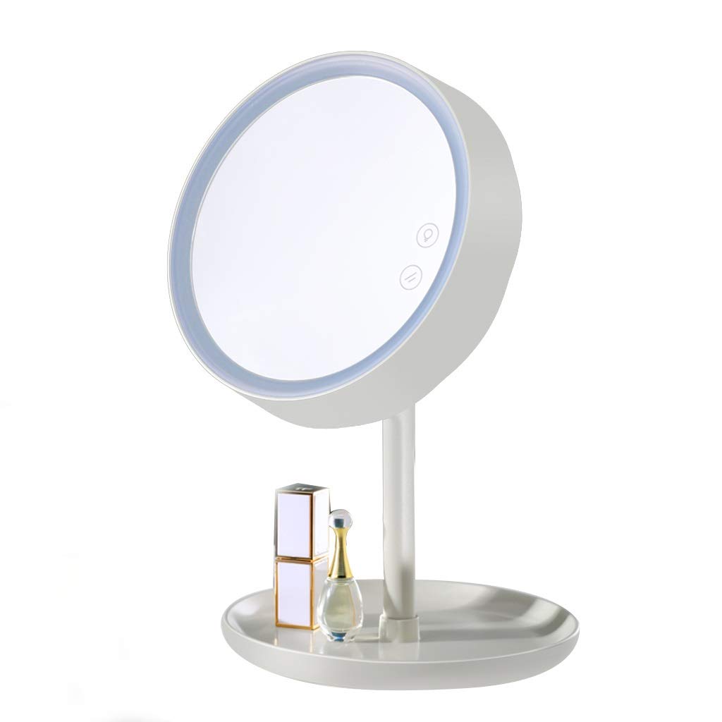 Large LED Vanity Mirror with Touch Screen Switch - 10x Magnification, Adjustable Brightness, White Makeup Mirror for Girls, Students, Dorm Room & Bedroom - Perfect for Makeup Application, Skincare Routine & Hair Styling