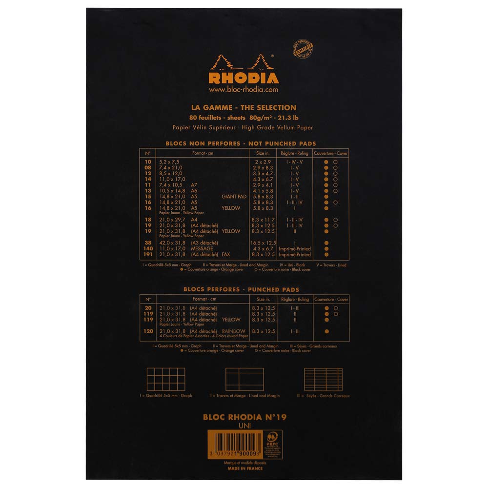 Premium Rhodia Staplebound Notepads - 80 Blank Sheets, 8.25
