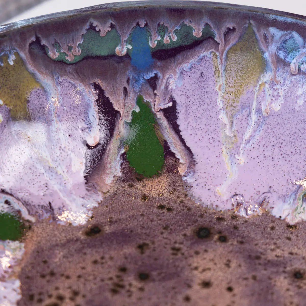 XXL Dark Chocolate Stoneware Serving Bowl - Purple Floral Design (Alchemy Collection) - Perfect for Holiday Entertaining, Wedding Centerpieces & Home Decor