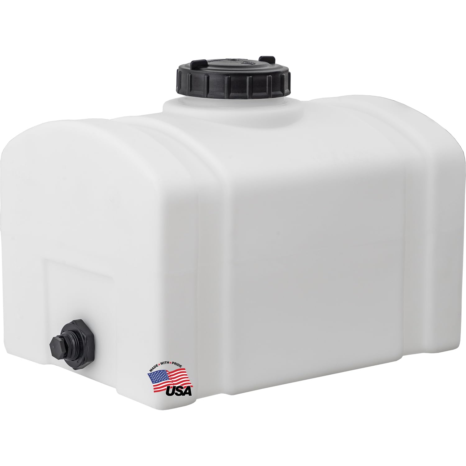 RomoTech 82123889 16-Gallon Polyethylene Domed Water Storage Tank - Made in USA, Rust & Corrosion Proof for Water & Non-Flammable Liquids - Ideal for Agricultural, Industrial & Emergency Water Supply