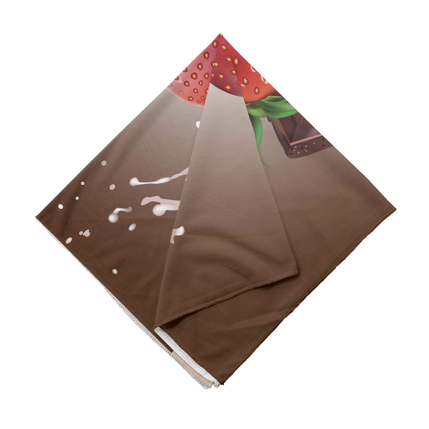 Ambesonne Fruit Bandana - Stylish Strawberry Chocolate Print Unisex Head & Neck Scarf for Men & Women - Perfect for Outdoor Activities, Music Festivals & Fashion Accessories
