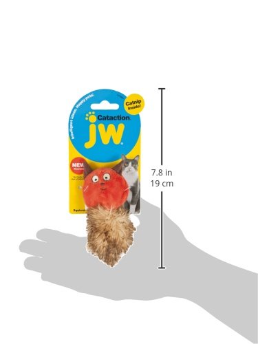 JW Cataction Catnip Squirrel Toy - Colorful Interactive Cat Toy with Natural Catnip - Perfect for Playtime, Exercise & Mental Stimulation for Indoor Cats