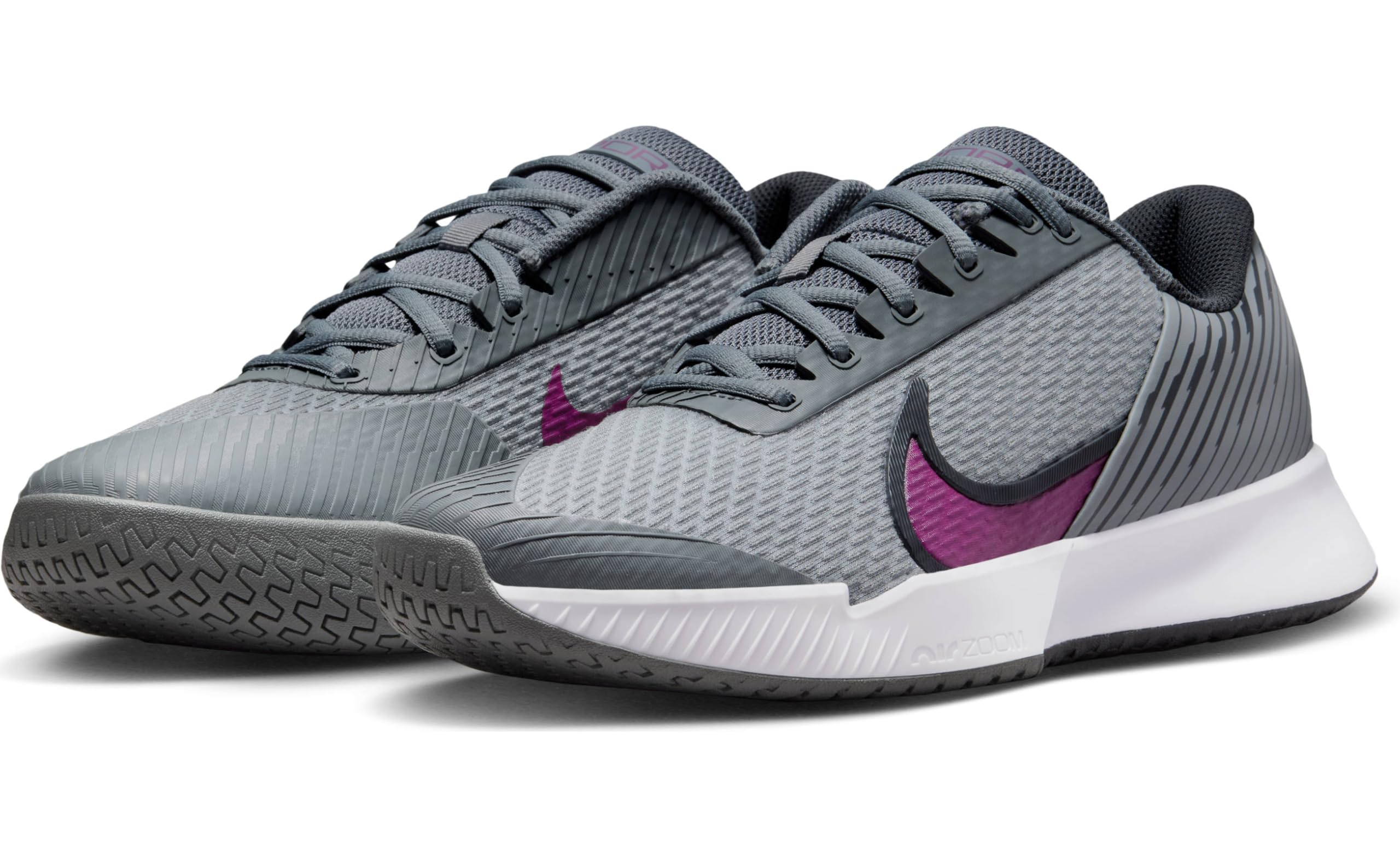 NikeCourt Air Zoom Vapor Pro 2 Men's Tennis Shoes - DR6191-006 Smoke Grey/Dark Smoke Grey/Black/Sangria - Size 10 | Hard Court Performance | Perfect for Competitive Matches & Training Sessions