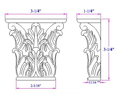 Premium Corinthian Capital Small - Red Oak Wooden Column Cap for Home & Garden Decor | Classic Architectural Accent for Pillars, Porches, and Interior Design