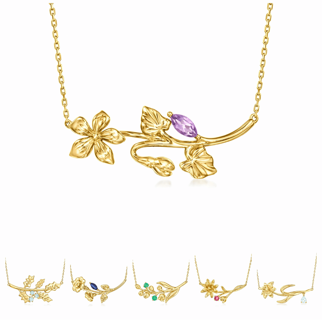 Gold Birth Flower Lotus Pendant Necklace - Spiritual Jewelry for Women | Meaningful Gift for Birthday, Meditation & Yoga | JP907