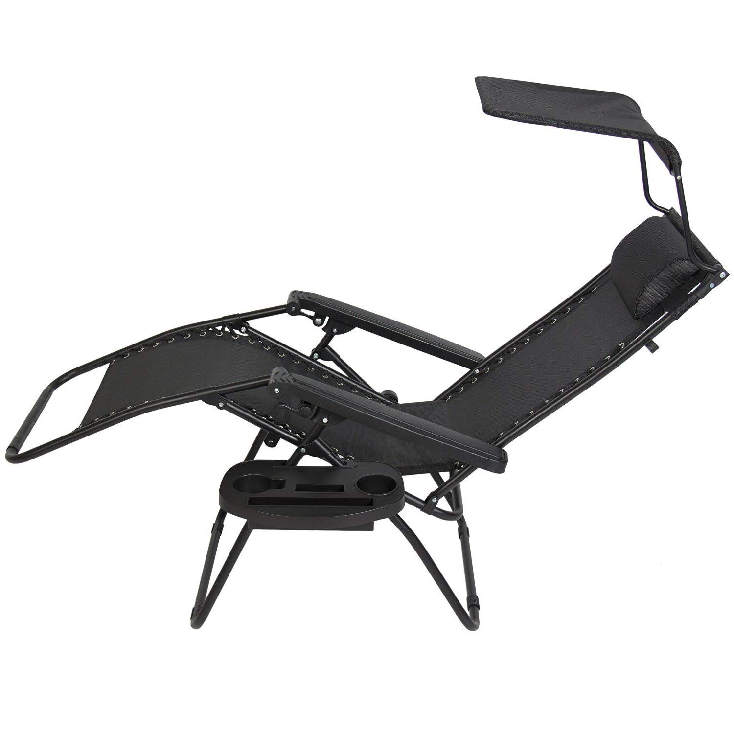 PayLessHere Zero Gravity Lounge Chairs 2-Pack with Adjustable Canopy & Cup Holders - Perfect for Patio, Poolside, Beach & Outdoor Relaxation