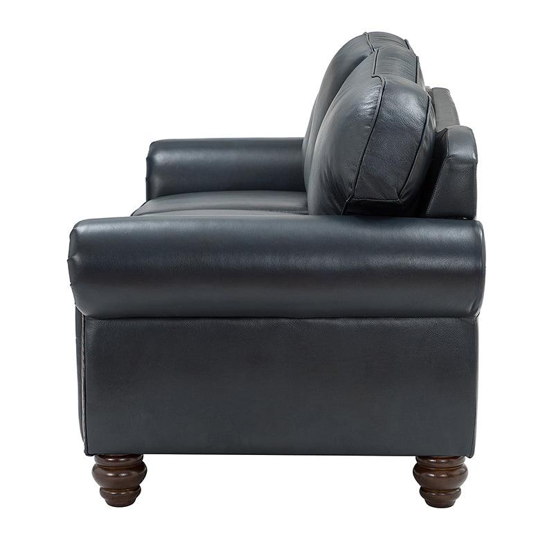 Flavio 81 Genuine Leather Sofa - Premium Full Grain Leather Couch for Living Room, Lounge & Office - Comfortable Modern Sectional Sofa with Sturdy Wood Frame