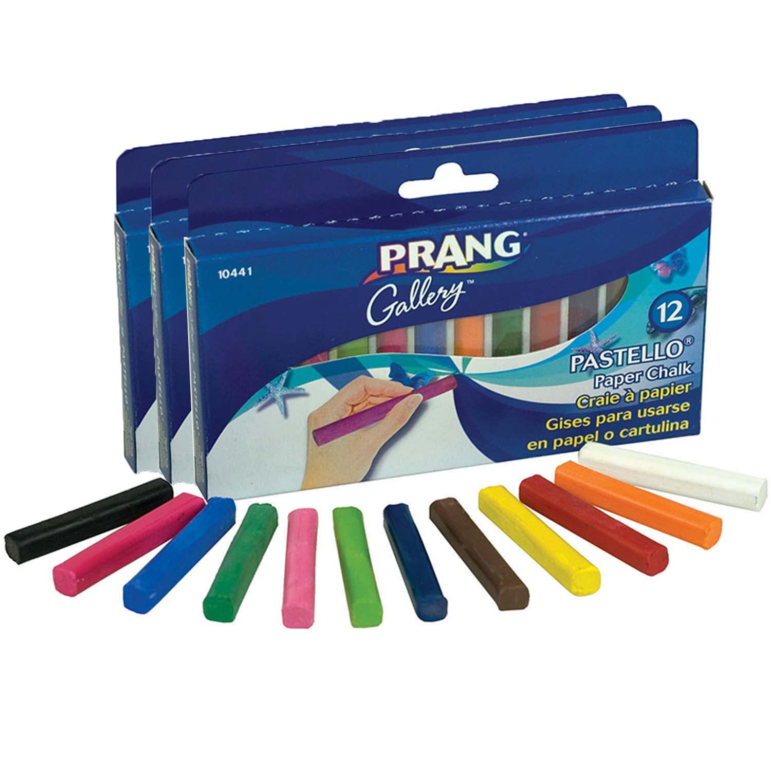 PRANG Chalk Pastels - 12 Count per Pack, 3 Packs (36 Total) - Soft Pastel Sticks for Artists & Students - Perfect for Drawing, Blending & Shading Techniques