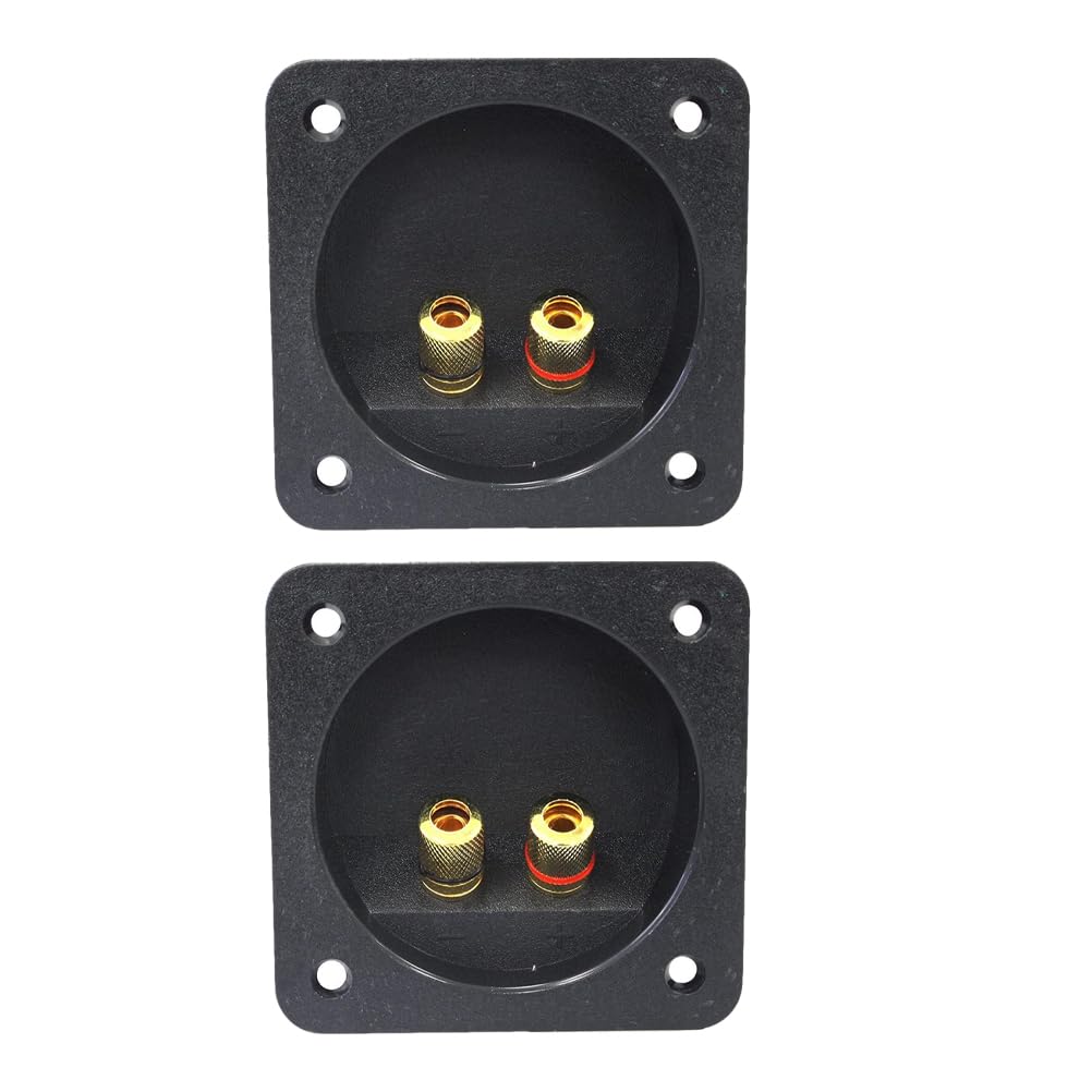 2Pcs ABS Speaker Terminal Box - Subwoofer & Speaker Junction Cup with Screw Connectors for Secure Cable Connection - Perfect for Home Theater, Car Audio & DIY Speaker Projects