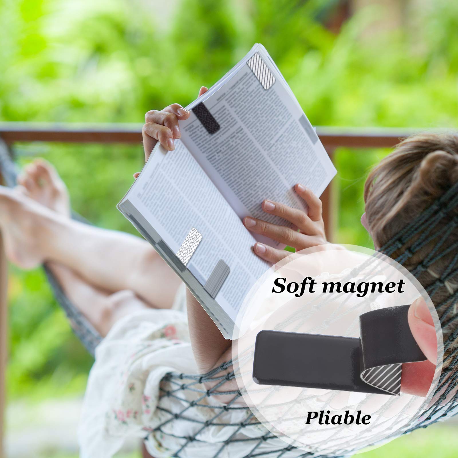 30-Piece Magnetic Bookmarks Set - Black & White Page Markers for Books, Ideal for Students, Book Lovers & Office Use - Perfect Reading Accessories & Gift Ideas