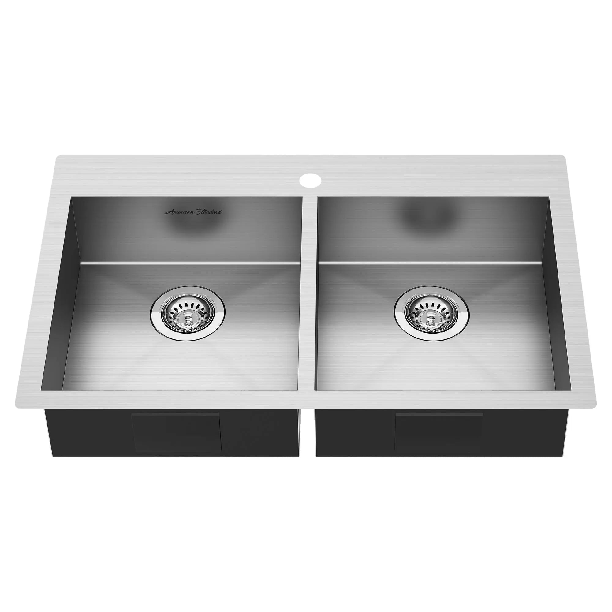 Edgewater® 33 x 22 Inch Stainless Steel 1 Hole Dual Mount Double Bowl ADA Compliant Kitchen Sink - Perfect for Modern Homes & Restaurant Use