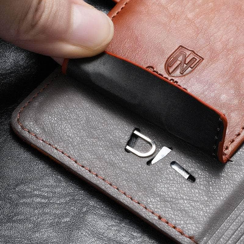 Premium Genuine Leather Wallet Flip Book Case for iPhone SE 2022 - Slim Protective Cover with Card Slots | Perfect for Business, Travel & Everyday Use