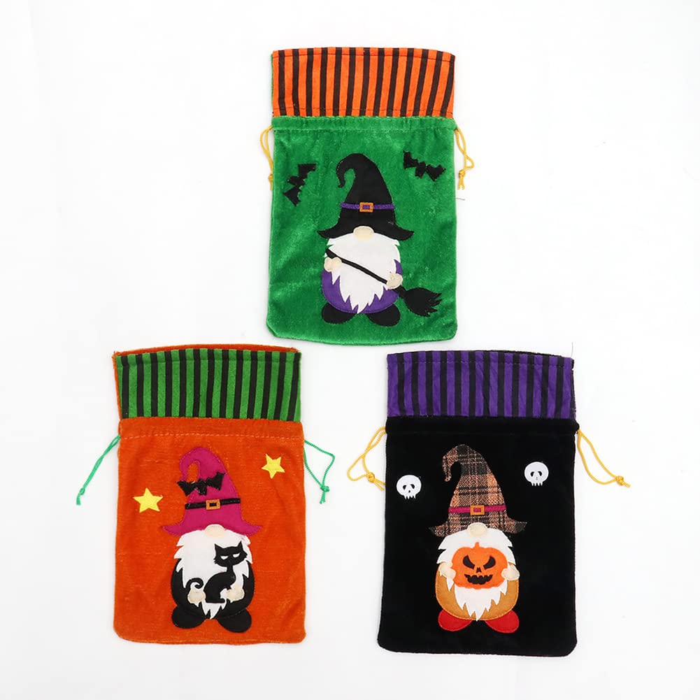 ARMYJY 3PCS Halloween Candy Bags - Pumpkin Drawstring Treat Bags for Trick or Treat, Party Favors & Decorations | Perfect for Halloween Parties, School Events & Neighborhood Trick-or-Treating