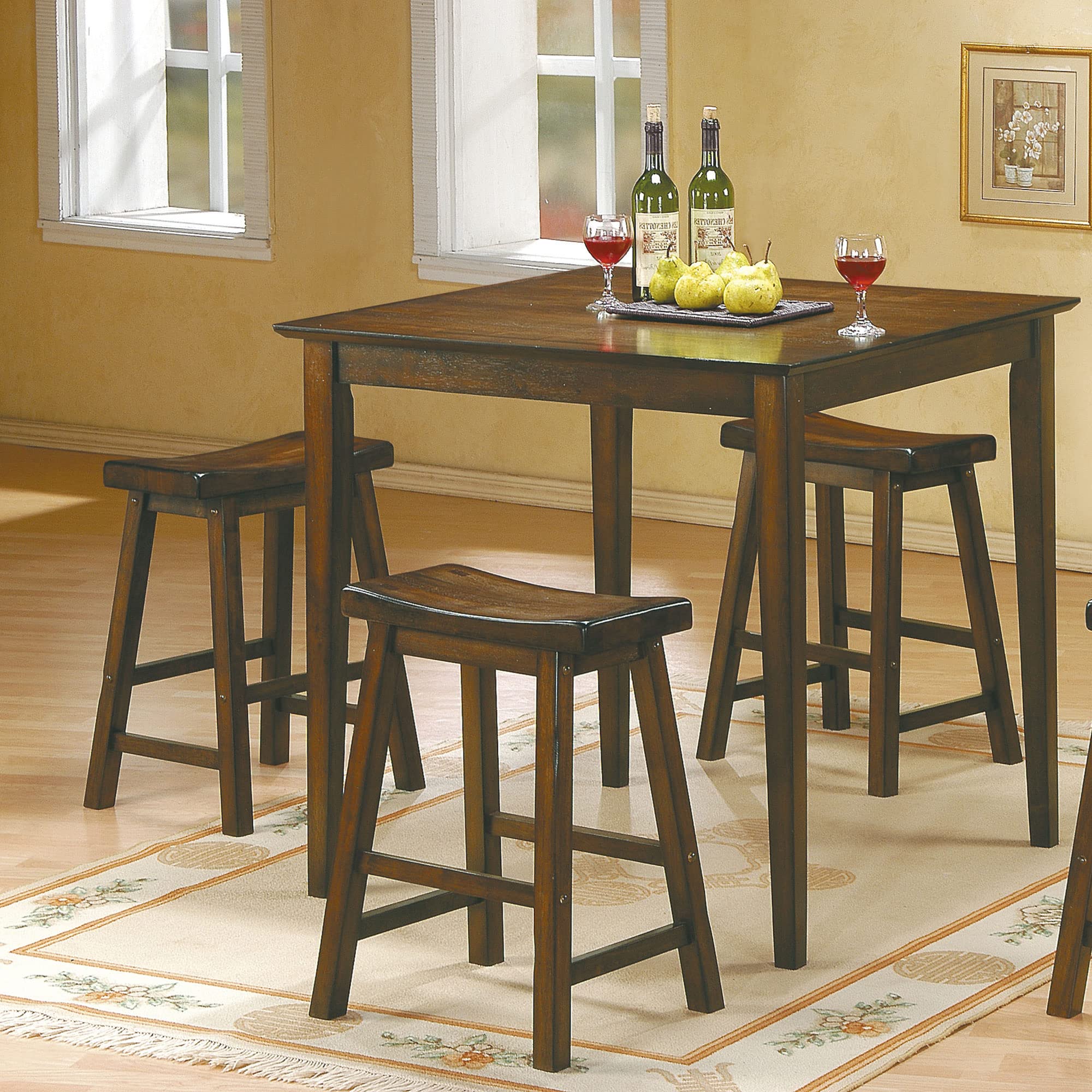 Solid Wood Backless Kitchen Bar Stools Set of 2 - 24