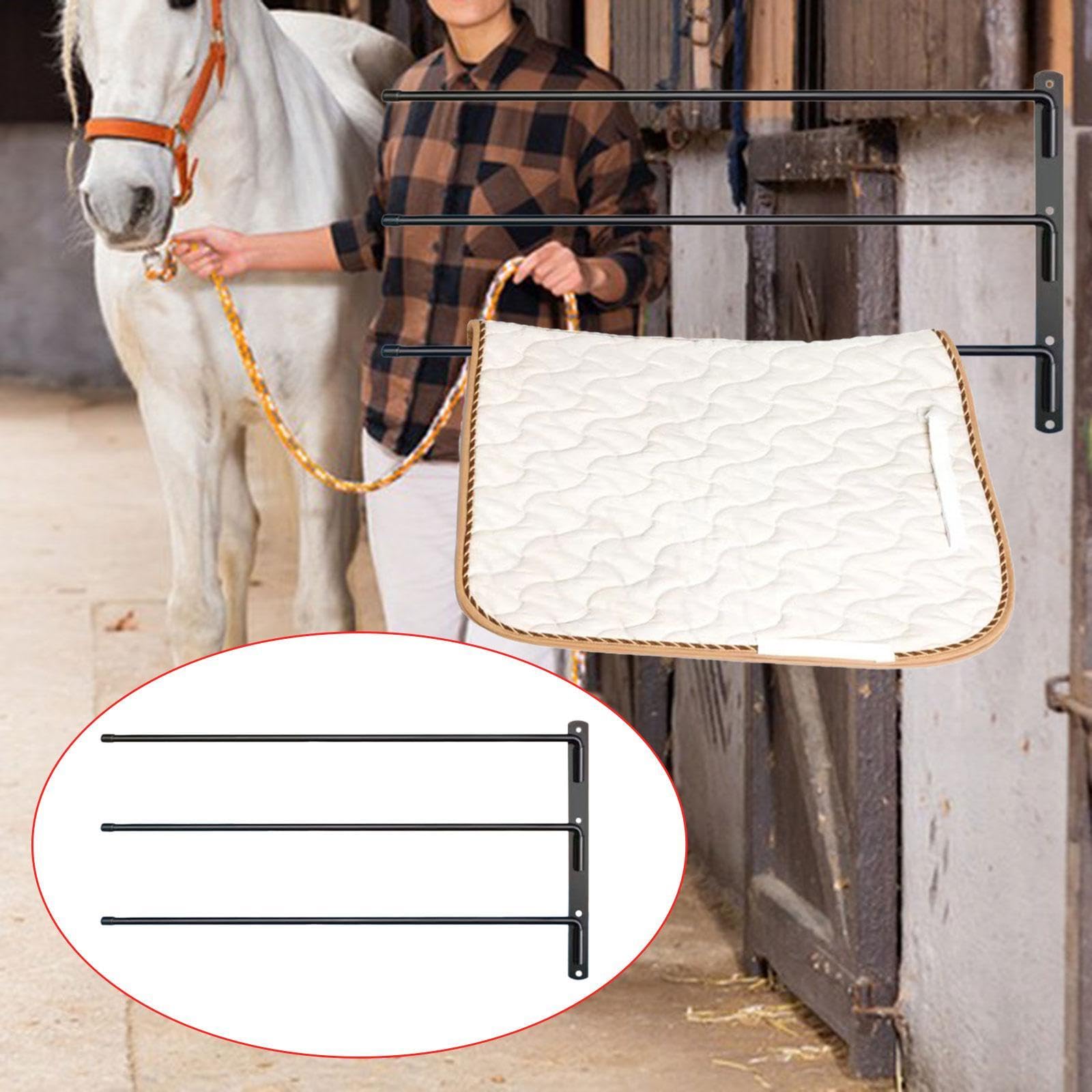 Esquirla Heavy Duty Horse Saddle Rack & Blanket Hanger - Wall Mounted Tack Room Organizer for Saddle Pads, Bridles & Equipment - Perfect for Stable, Barn, Horse Trailer & Home Storage Solution