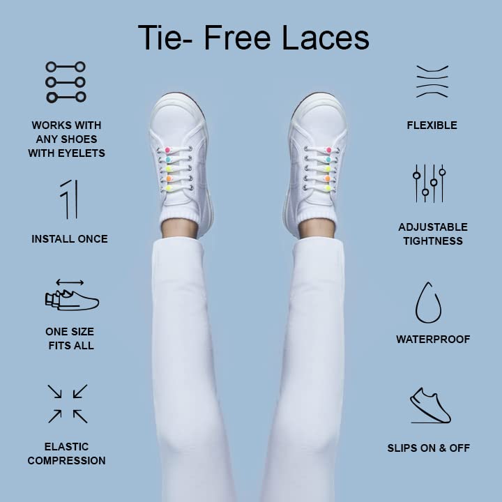 HICKIES Kids No-Tie Elastic Shoelaces - White Sprinkles | Comfortable & Adjustable Sneaker Laces for Boys & Girls | Perfect for Running, School & Everyday Wear