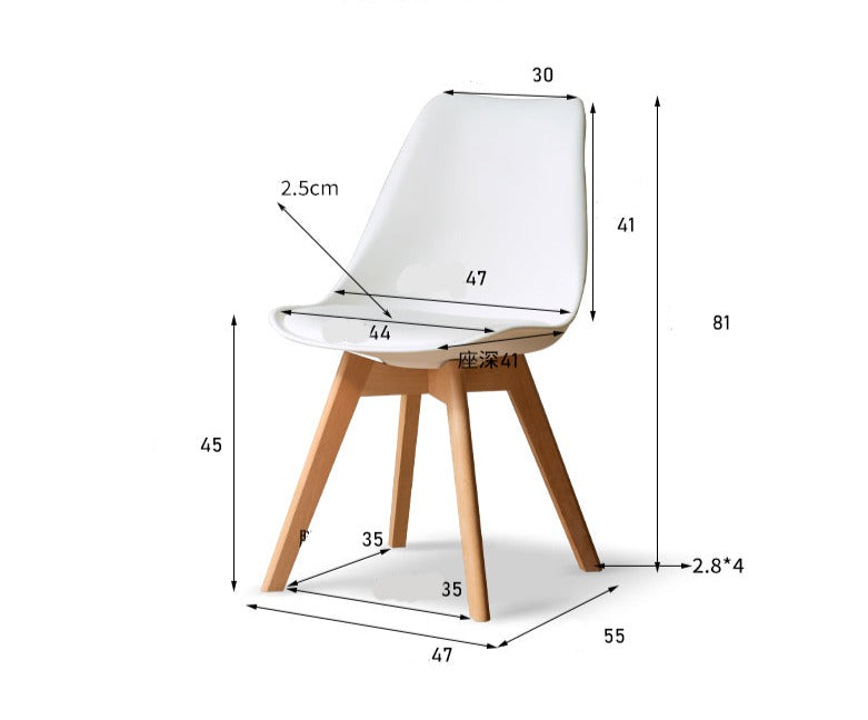 Premium Solid Wood Eames Dining Chairs Set of 4 - Beech & Oak Mid-Century Modern Style - Perfect for Dining Room, Kitchen, Office or Lounge Area