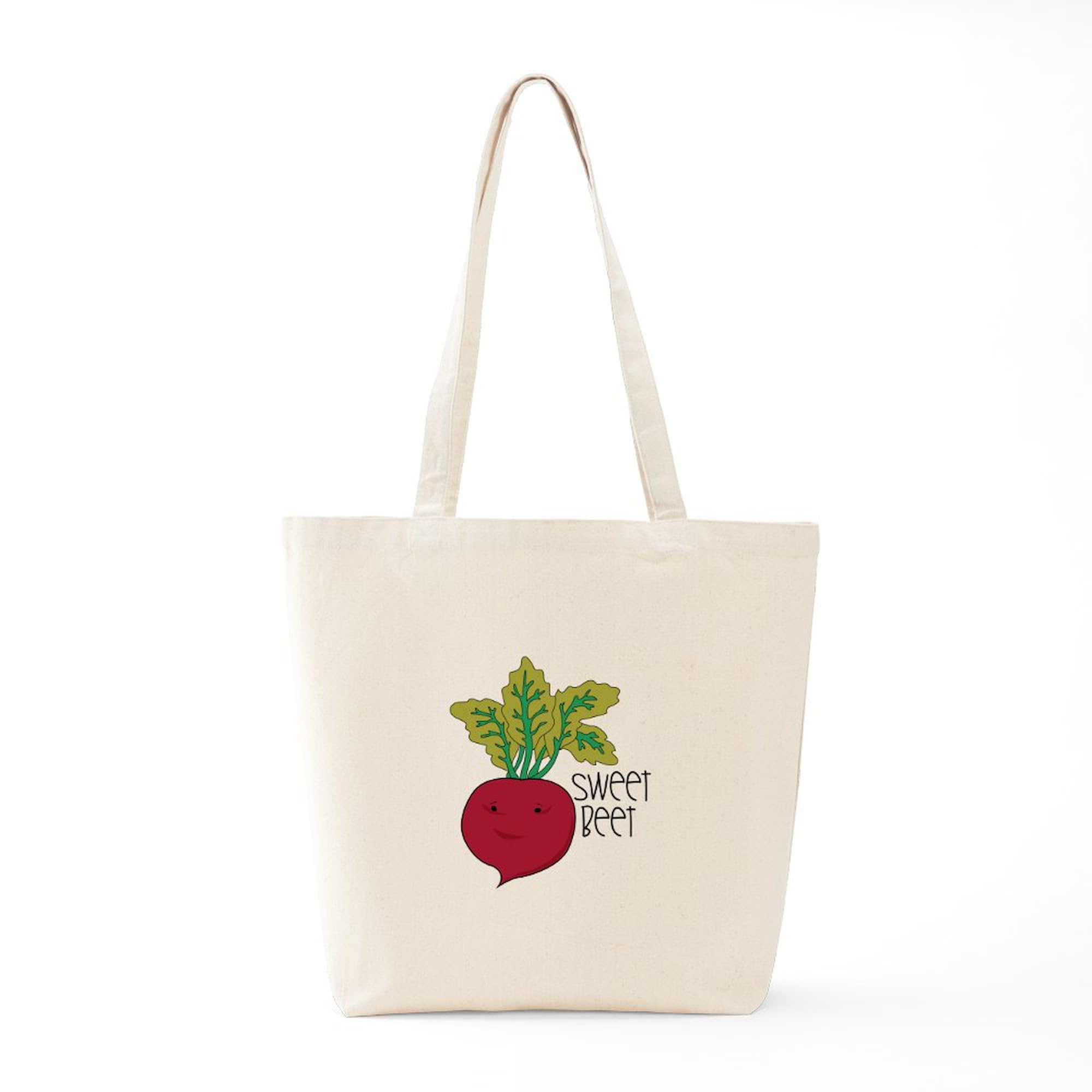 Eco-Friendly Sweet Beet Canvas Tote Bag - Reusable Natural Cotton Shopping Bag for Groceries, Beach & Daily Use