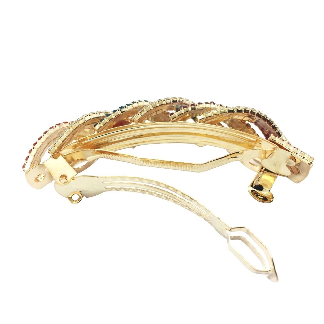 NPRC Wavy Design Studded Hair Clips for Women - Pack of 3 Colorful Hair Barrettes & Hair Accessories | Perfect for Parties, Weddings & Everyday Styling