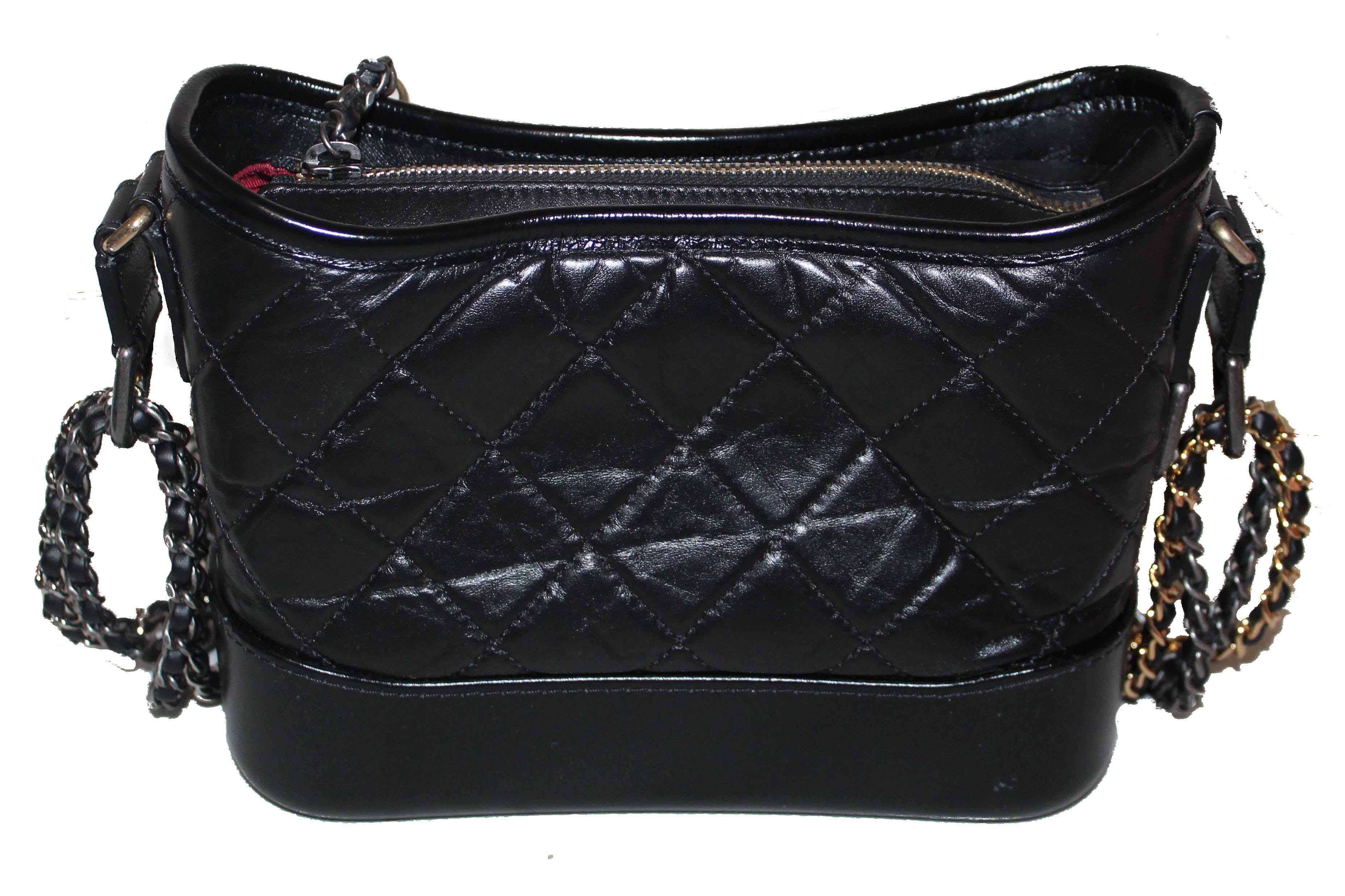 Authentic Chanel Gabrielle Small Black Calfskin Leather Hobo Shoulder Bag for Women | Luxury Designer Handbag for Evening Out, Date Night & Special Occasions