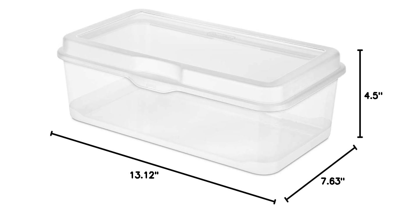 Sterilite Large and Small FlipTop Latching Storage Boxes - 6 Pack & 12 Pack for Office, Home Organization | Perfect for Closet, Garage, and Kids' Toy Storage