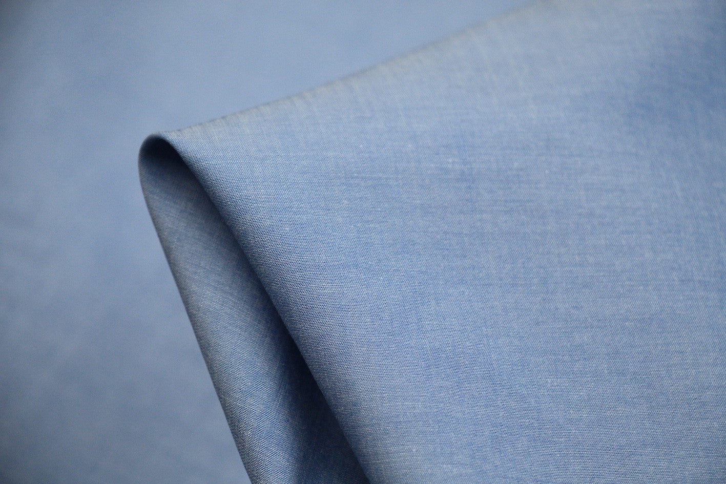 Premium Chambray Blue Cotton Shirting Fabric - Soft, Breathable & Durable for Shirts, Dresses & DIY Sewing Projects | Perfect for Casual & Formal Wear