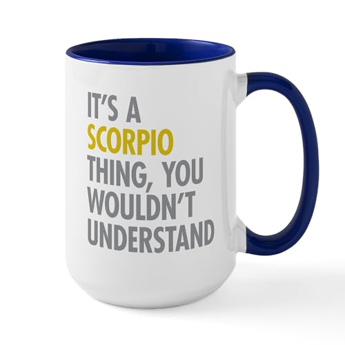 White/Navy Inside - Scorpio Thing Large Mug