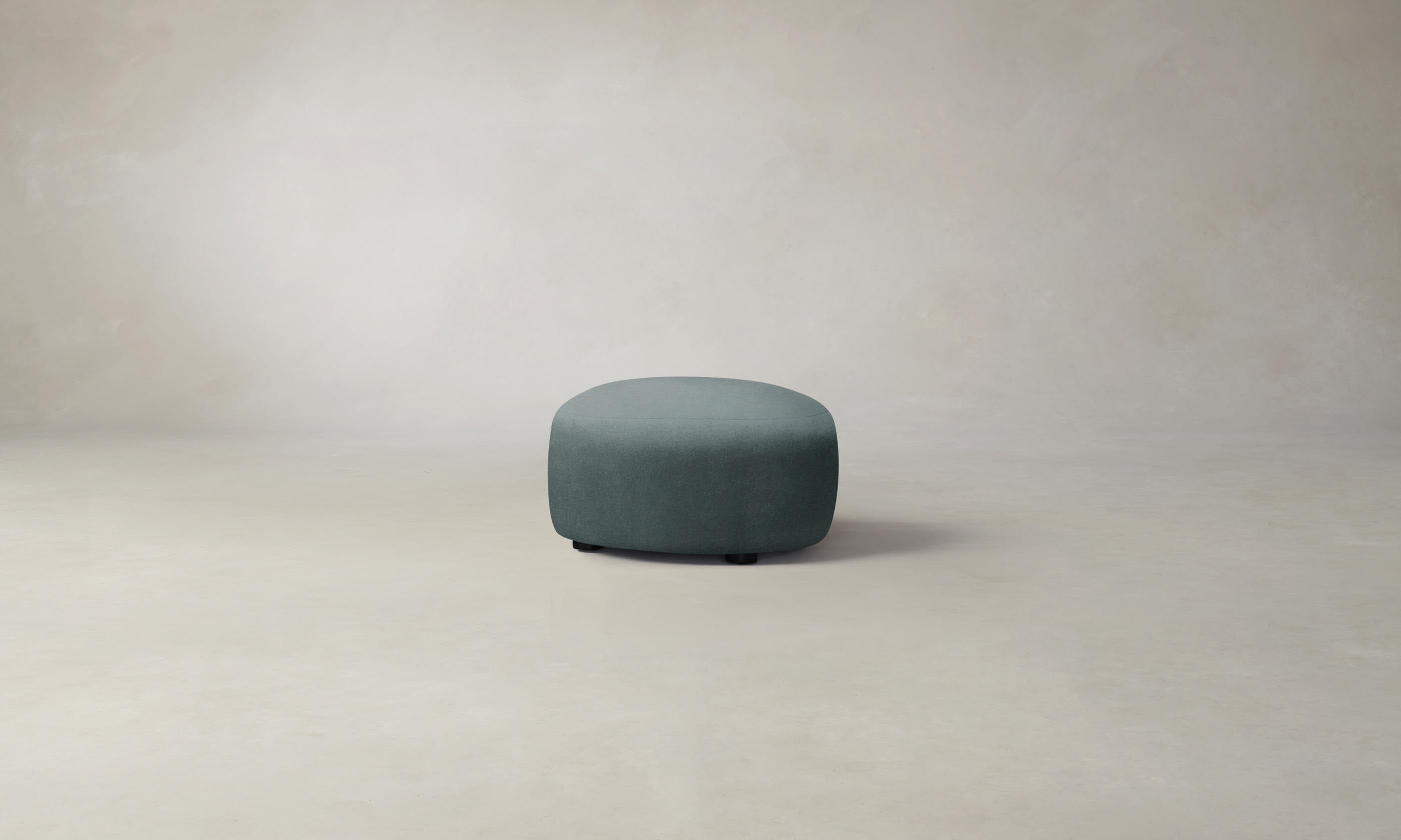 Luxury Chelsea Ottoman with Performance Velvet Upholstery in Seafoam Green - Perfect for Living Room, Bedroom & Home Office Decor