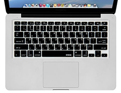Hebrew Israel Language Black Silicone Keyboard Cover for MacBook Air 13