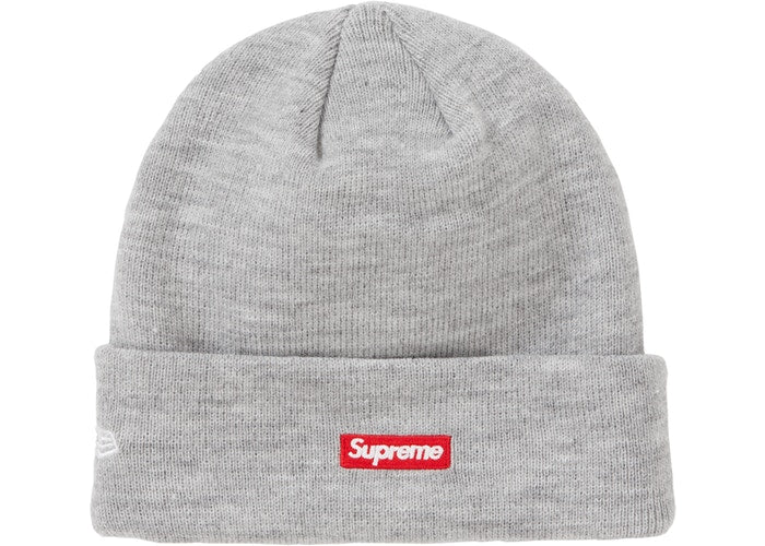 Supreme x New Era S Logo Beanie - Grey Winter Hat for Men & Women - Warm Knit Skull Cap for Cold Weather, Streetwear Fashion, Urban Style